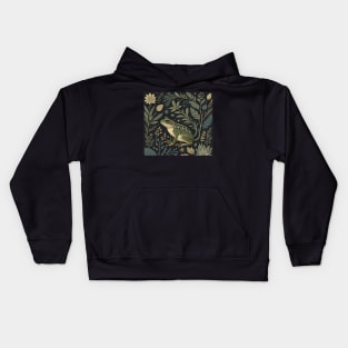 Forest Frog William Morris Textile Art Kids Hoodie